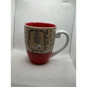 Hot Diggity Dog Mug By AmyLee Weeks 2016 Pavilion Gift Co. Red & Beige Ceramic